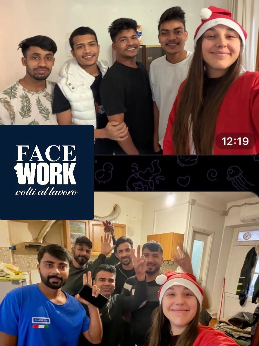 Foto di gruppo dal racconto natalizio di Facework