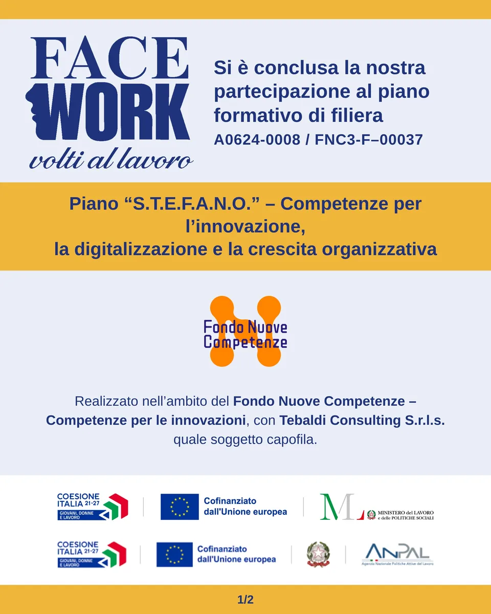 Comunicazione Facework sulla conclusione del Piano FNC3 S.T.E.F.A.N.O.